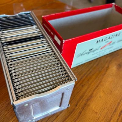 Slide projector box w/ magazines