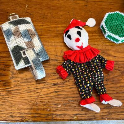 Plastic cross stitch magnets/ ornaments