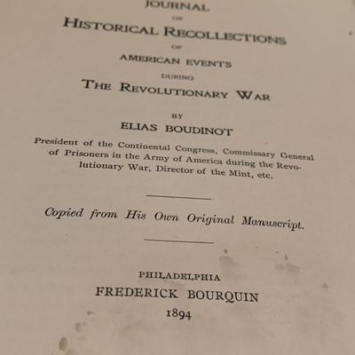 c.1894 Elias Boudinot Revolution Events Journal 1/290