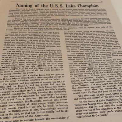 1945 USS Lake Champlain WWII Commission Issue Vol.1 #1
