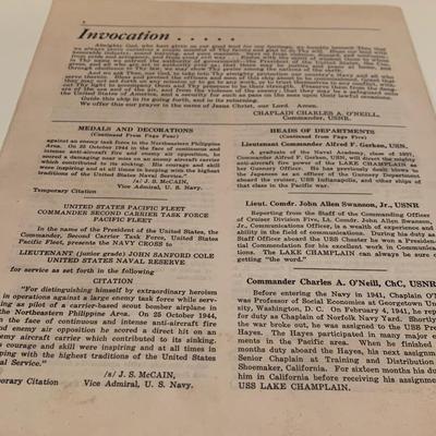 1945 USS Lake Champlain WWII Commission Issue Vol.1 #1