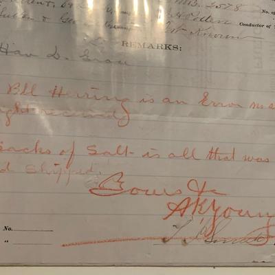 1876 Philadelphia Wilmington & Baltimore Railroad Freight Receipt