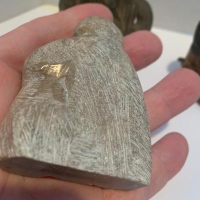 Antique Cast Metal And Polished Stone Westerns Eskimo Collectibles Lot