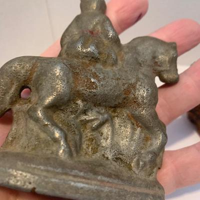 Antique Cast Metal And Polished Stone Westerns Eskimo Collectibles Lot