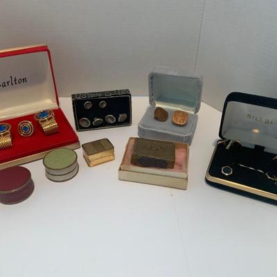 Collectibles Lot - Cufflinks Trinket Boxes Early Match Box