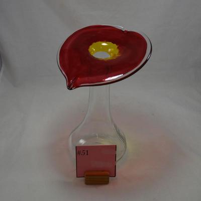Vintage Art Glass Jack In The Pulpit Vase 11.75x8