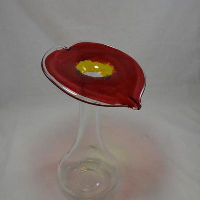Vintage Art Glass Jack In The Pulpit Vase 11.75x8