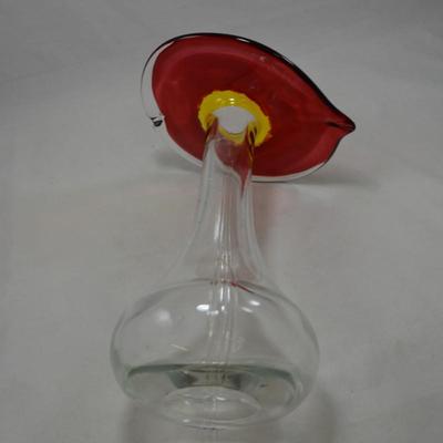 Vintage Art Glass Jack In The Pulpit Vase 11.75x8