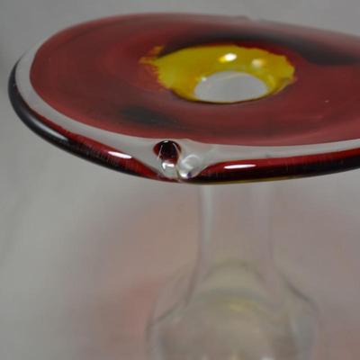 Vintage Art Glass Jack In The Pulpit Vase 11.75x8