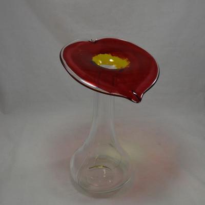 Vintage Art Glass Jack In The Pulpit Vase 11.75x8