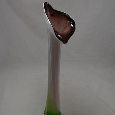 Vintage MURANO Venezia Calla Lily Vase 15.5x5