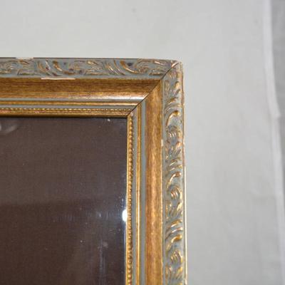 Framed, Antique Quilt Piece, Origin on Back 16x16