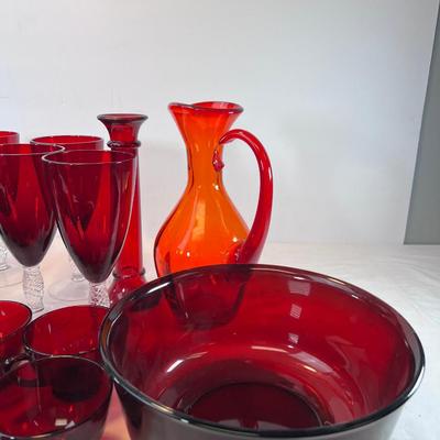 Ruby Red glass ware