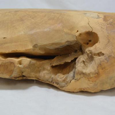Vintage Handmade Oak Bowl, Heavy! 16x4