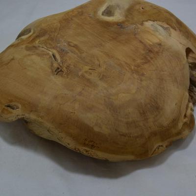 Vintage Handmade Oak Bowl, Heavy! 16x4