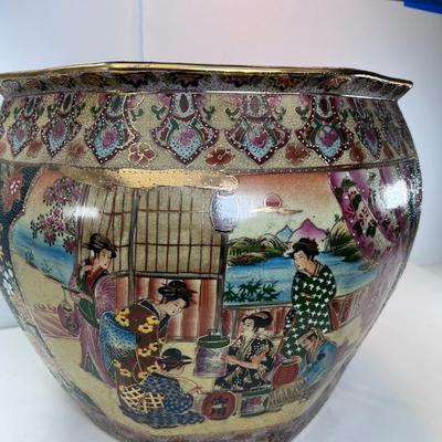 Large Koi Little River Chinese made Japanese Geisha design