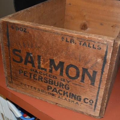 Very Vintage Salmon Crate-Petersburg Alaska 20.5x13.5x9.5