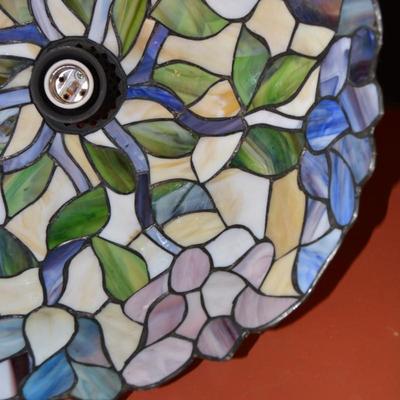 16x8 Tiffany Style Stained Glass Hanging Ceiling Light, Wiring Intact