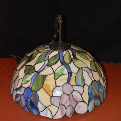 16x8 Tiffany Style Stained Glass Hanging Ceiling Light, Wiring Intact