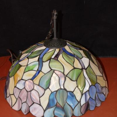 16x8 Tiffany Style Stained Glass Hanging Ceiling Light, Wiring Intact