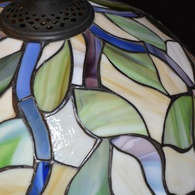 16x8 Tiffany Style Stained Glass Hanging Ceiling Light, Wiring Intact