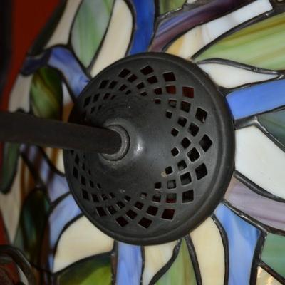16x8 Tiffany Style Stained Glass Hanging Ceiling Light, Wiring Intact