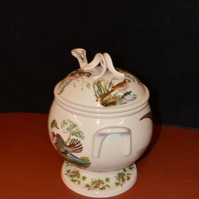 Vintage Portmeirion â€œBirds of Britainâ€ Tureen w/ Lid & Ladle 12.5x11