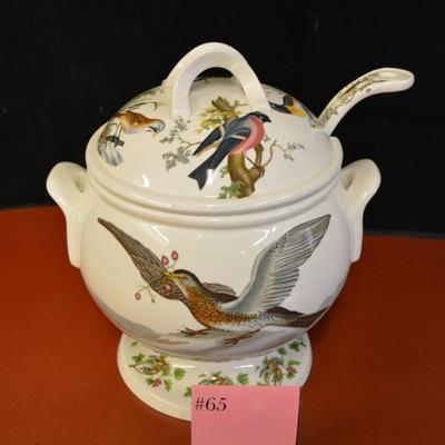 Vintage Portmeirion â€œBirds of Britainâ€ Tureen w/ Lid & Ladle 12.5x11
