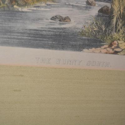 Currier & Ives â€œThe Sunny Southâ€ Framed Print 25.5x20.5