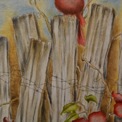 Original Framed Oil and Pencil on Canvas, Signed Yoder? 22x18