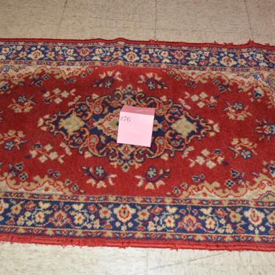 Vintage Wool Small Area Rug 48x24
