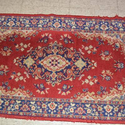 Vintage Wool Small Area Rug 48x24