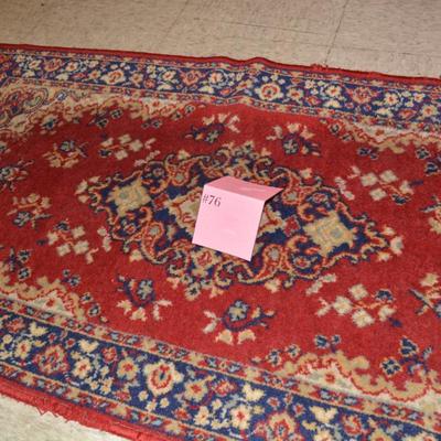 Vintage Wool Small Area Rug 48x24