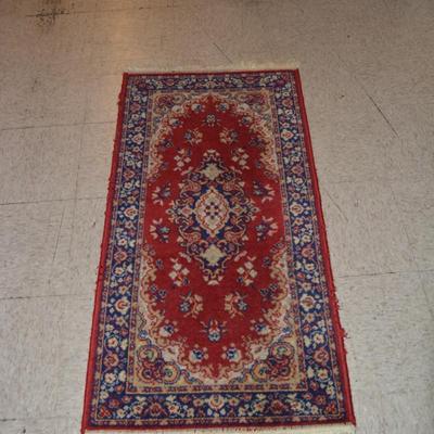 Vintage Wool Small Area Rug 48x24