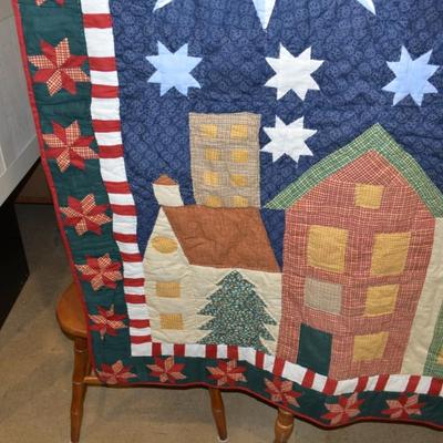 Hand Pieced & Stitched Christmas Wall Hanging 61x51