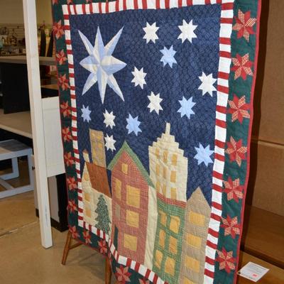 Hand Pieced & Stitched Christmas Wall Hanging 61x51