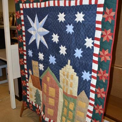 Hand Pieced & Stitched Christmas Wall Hanging 61x51