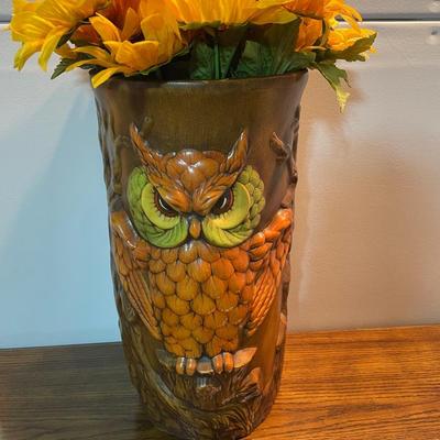 MCM owl vase