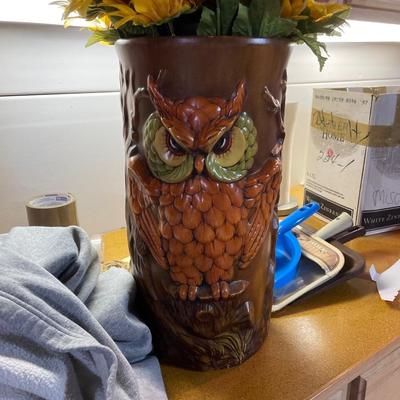 MCM owl vase