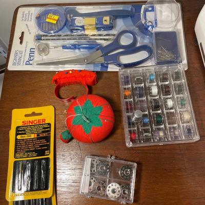 Brother sewing machine, clip light,spool rack, sewing machine table