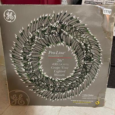 Grape vine lit wreath