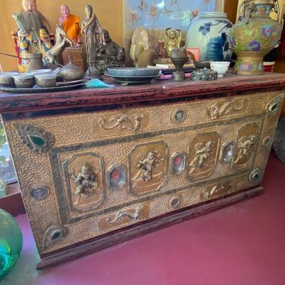 Gold Gilt and Wood Zanzibar Chest