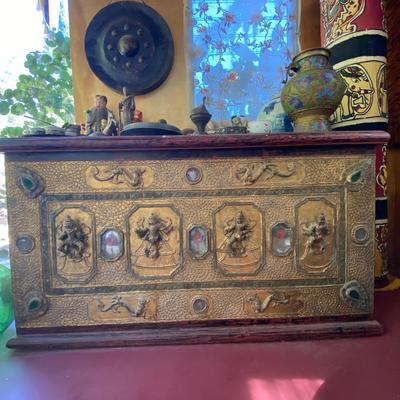 Gold Gilt and Wood Zanzibar Chest
