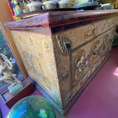 Gold Gilt and Wood Zanzibar Chest