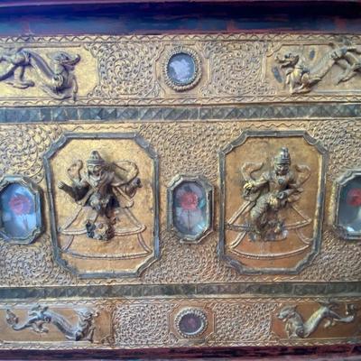 Gold Gilt and Wood Zanzibar Chest