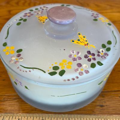 Frosted Powder box with decoration