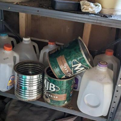 Metal Shelves and Contents