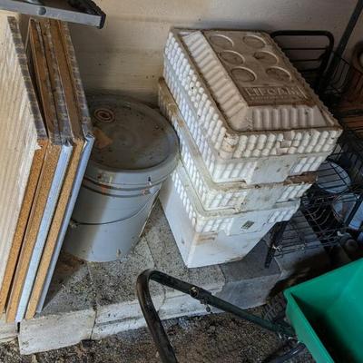 Metal Shelves and Contents