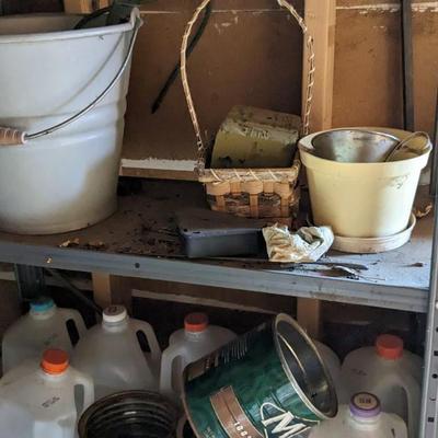 Metal Shelves and Contents