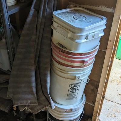 Metal Shelves and Contents
